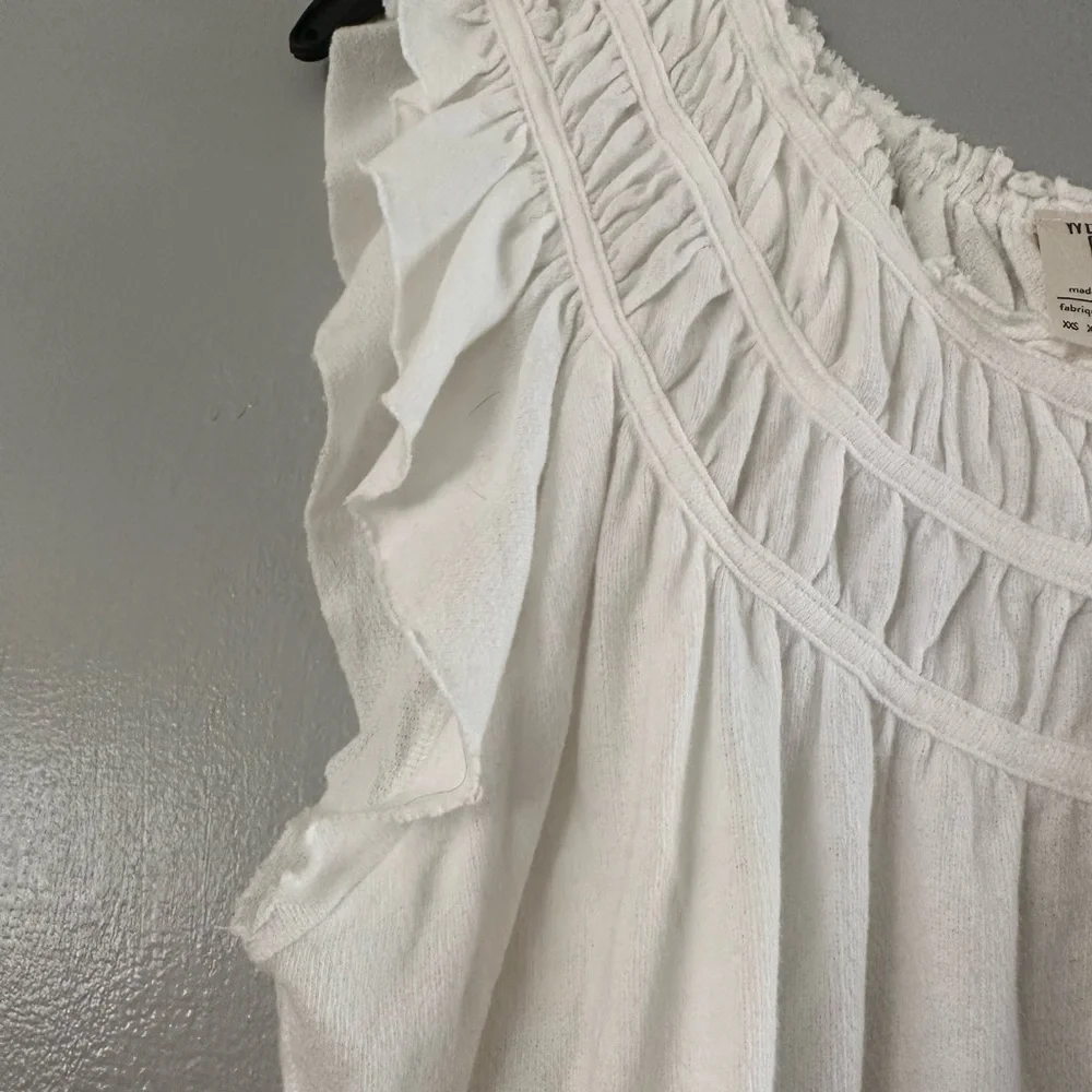 Free people white coconut size small oversized short sleeve shirt - Picture 8 of 10